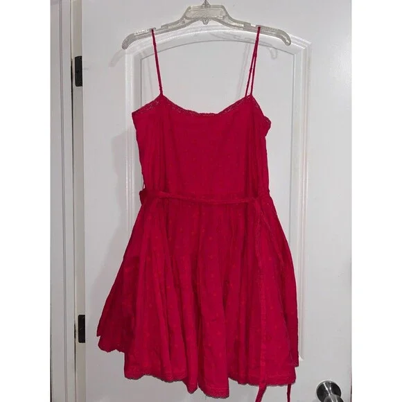 Ulla Johnson Beatriz Dot Jacquard Cotton Dress Size 6 NWT Tie Waist Full Skirt - Picture 2 of 9